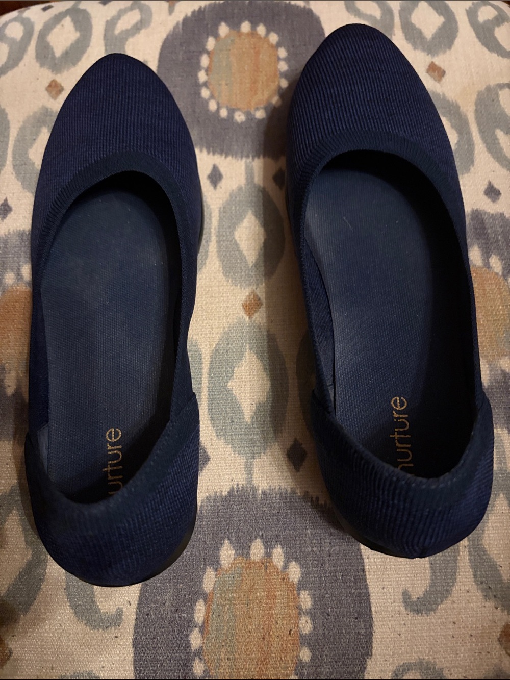 Women's Navy Slip-On Ballerina Flats